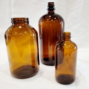 3pc Amber Bottle Set